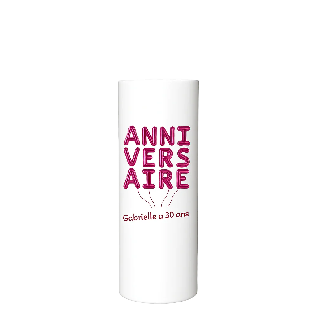 Verre tube personnalisé blanc - Image 3